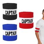 3PCS Captains Armband Adjustable Football Captain Arm Band Kids Multicolor Elastic Sports Arm Band Captain Armbands Velcro Arm Bands for Football Training, Adult & Youths