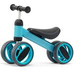 COSTWAY Baby Balance Bike, 4 Wheels Toddler Ride On Toys, No Pedal Infant Walker Training Bicycle for Boys & Girls (Blue)