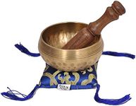 Dharma Store Nepalese Hand Hammered B Crown Chakra Tibetan Meditation Yoga Singing Bowl Set - With Tibetan Buddhist Prayer Flags Free