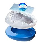 Contoured Bedpan Set with 25 Super Absorbent Pads and Liners - Heavy Duty Bed Pan for Females and Men - For Hospital or Home Use of the Elderly and Bedridden Patients - Pads Absorb up to 35 oz /1000ml