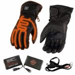 Milwaukee Leather MG7513SET Men's Black 'Heated' Gauntlet Waterproof Gloves with i-Touch (Battery Pack Included) - Large