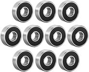 uxcell 607-2RS Deep Groove Ball Bearing Double Sealed 180017 7mm x 19mm x 6mm High Carbon Steel Z1 Bearings (Pack of 10)