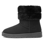 Lilley Mae Womens Black Faux Fur Ankle Boot - Size 8 UK - Black