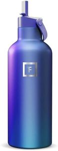 IRON °FLASK Camping & Hiking Hydration Flask with Straw, Narrow Mouth Insulated Stainless Steel Sports Water Bottle - Aurora 32 oz - Straw (1 Lid)