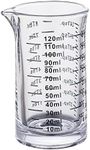 Ackers Shot Glass Measuring Cup 4 Ounce/120ML Liquid Heavy High Espresso Glass Cup Black Line，V-Shaped Spout