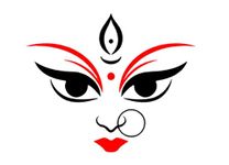 AarnaDecals 12 Three Eyes Durga Maa Sticker with Red and Black for Car and Bike 15x12cm God Sticker