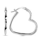 LeCalla 925 Sterling Silver Heart Hoop Earrings Jewelry Italian Small Love Theme Heart Hoops Earring for Women - 23mm