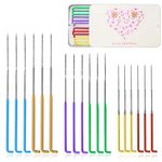 18 Pieces 6 Colors Needle Felting Needles, Needle Felting Tool Kit Wool Triangular Felting Needles with Iron Box for Wool Felting 36 Gauge, 38 Gauge, 40gauge