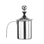 Pindia 400 ML Stainless Steel Manual Milk Frother, Double Mesh Coffee Cappuccino Foamer Creamer - 1 Pc