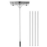 20FT Extendable Aluminum Snow Roof Rake, 26-inch Large Blade Snow Shovel,5-Section Tubes and Non-Slip Handle,Roll Wheels for Roof Protection, Removal Tool for Removing Snow, Wet Leaves, Dribs