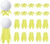 Plastic Golf Tees, Golf Simulator Tees for Home Indoor Golf Practice Training, Golf Mat Tees for Winter Turf and Driving Range, Pack of 10 Tall & 10 Small (Yellow)