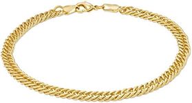 Barzel 18K Gold Plated Rambo Cuban Curb Anklet for Women, 10 Inches - Made In Brazil