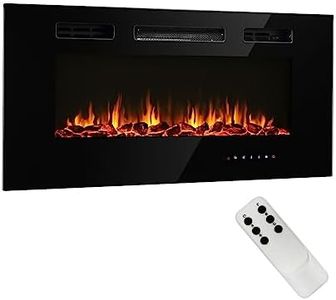 Maxkon 2-in-1 40 Inch Wall Recessed Mounted Electric Fireplace Heater 900/1800W w/5 Flame Settings
