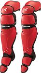 Easton Mako II Intermediate Catcher's Leg Guards, Red/Black