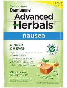 Dramamine Ginger Chews, Relieves Nausea, Lemon Honey Ginger Flavor, 20 Soft Chews