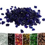 Teamson Home 4 Kg Lava Rocks for Gas Fire Pit, Tempered Fire Glass, Safe for Outdoor Garden Gas Fire Pits, Blue