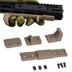 SBGJMY Tactical Mlok Keymod Hand Stop Kit 4 Pcs/Set Rail Cover Airsoft Front Grip for M-lok Keymod Rail System Handguard Stop Kit Foregrip (Tan)