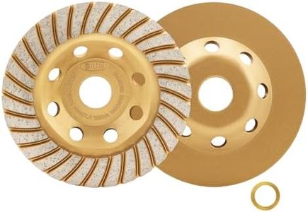 BGTEC Diamond Cup Grinding Wheel, 2pcs/ 5 Inch Turbo Row Concrete Diamond Grinder Disc for Polishing and Cleaning Granite Marble Masonry Stone