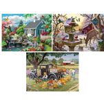 Bits and Pieces - Value Set of Three (3) 100 Piece Jigsaw Puzzles for Adults – Puzzles Measure 38 cm x 48 cm - 100 pc Dream Landscape, Sunrise Feasting, Home Grown Jigsaws by Artist Various Artists