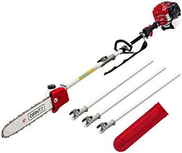 Giantz Pole Saw, 65cc Hedge Trimmer Brush Cutter Poles Tree Pruner Chainsaw Cordless Petrol Hand Power Chainsaws Home Garden Farm Whipper Snipper Tool Saws, 12" Bar Anti-slip Padding Red