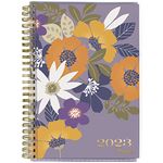 Mead 2023 Weekly & Monthly Planner, 5-1/2" x 8-1/2", Small, Customizable, Caprice, Purple Floral (1319B-201)