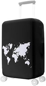 kwmobile Travel Luggage Suitcase Cover - Protector for Luggage Suitcase (L) - Travel Outline, White/Black