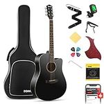 Donner Black Acoustic Guitar Kit fo