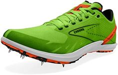 Brooks Draft XC Supportive Cross-Country Running Shoe - Green Gecko/Red Orange/White - 9.5 Mens/11 Womens Medium