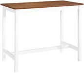 vidaXL Solid Wood Bar Table - Scandinavian Design- Brown & White MDF Tabletop - Easy Assembly, 108x60x91 cm