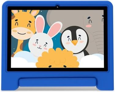 ApoloSignage Kids Tablet, 10.1-inch Android 13 Tablet for Kids, Expandable Storage, Long Battery Life, WiFi, Bluetooth, Drop-Proof Case, HD Display, for Toddlers and Children-Blue