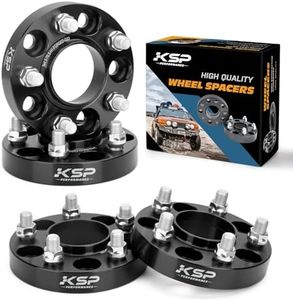 KSP 5X4.5 Wheel Spacers for Mustang Explorer, 1 inch 5x114.3mm Tire Spacers Adapters 25mm Thick 70.5mm Hub Bore with M14x1.5 Thread Pitch Fit for 2015-2024 Ford Mustang GT500 GT350 Mach 1 Black 4PCS
