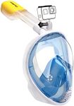 DasMeer Full Face Snorkel Mask with Detachable Snorkeling Tube & Mount and Anti-Fog Anti-Leak Set for Adults Kids(Blue, L/XL)