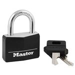 Master Lock Padlock, Covered Aluminum Lock, 1-9/16 in. Wide, Black, 141D