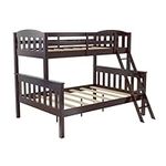 DHP Airlie Twin Over Full Wood Bunk Bed with Ladder, Espresso