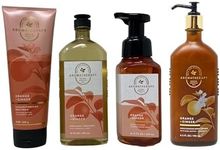 Bath and Body Works Aromatherapy ORANGE GINGER Deluxe Gift Set - Body Cream - Body Lotion - Body Wash and Gentle Foaming Hand Soap - Full Size