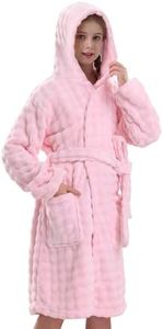 V.&GRIN Girls Hooded Towel Robe, Soft Microfiber Quick-Dry Bathrobe (Light Pink,11-12)