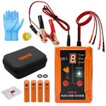 THIKPO Injector Tester for Injectors, Injector Cleaning Set with 4 Adapters, 12 V Car Fuel Injector Cleaning Set with 4 Adapters and 4 Test Leads & 8 Pulse Modes Beley