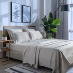 Sweet Sheets® Light Grey California King Bed Sheets | Soft Cooling Cal King Sheet Set | Deep Pocket, Wrinkle & Fade Resistant California King Sheets | Cal King Fitted Sheet Flat & Pillowcases