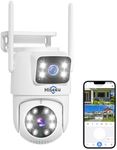 Hiseeu Wireless Security Camera 4MP Dual Lens 5G/2.4G WiFi-Pro [Power Cord] IP65 Waterproof Motion Tracking,Color Night Version, No-Monthly Fees Works with Wireless Camera System