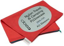 Coop Home Goods Nylon Camping Pillow Cover for Travel Pillow - Waterproof Camping Pillow Protector, Small Pillow Case, Zippered Travel Pillow Cover, Washable Travel Pillowcase (Red)