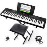 Alesis Melody 61 Keyboard Piano for Beginners with 61 Keys, Speakers, Stand, Bench, Headphones, Tablet/Sheet Music Stand, 300 Sounds and Music Lessons