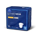 Medline High Performance Absorbency Adult Extended Wear & Overnight Briefs, Large, (15 Count)