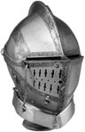 EXCLUSIVE COLLECTION PRIVATE LIMITED> King Wolf Armor Helmet Silver Finish | Medieval Metal Knight Helmets, 8x9x14 Inches