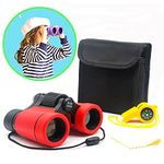 Kids Binoculars Best Gifts for 3-12 Years Boys Girls High-Resolution Optics Shockproof Mini Compact Binocuolar Toys Folding Small Telescope for Bird Watching Camping Outdoor Play