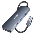 BENFEI USB Hub, Ultra-Slim USB 3.0 Hub Usb 4 Ports Compatible for MacBook, Mac Pro, Mac Mini, iMac, Surface Pro, XPS, PC, Flash Drive, Mobile HDD[Aluminium Shell&Nylon Cable]