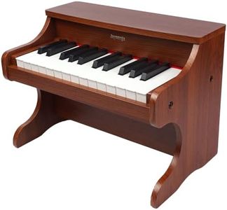JUYOUNGA Kids Piano Keyboard - Wood 25 Keys Digital Piano for Kids, Wooden Musical Toy Instruments for Toddlers, Birthday Chirstmas Gifts for Boys Girls Children Beginner (Walnut)