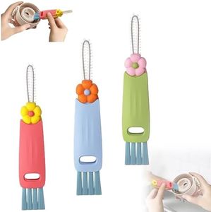3 in 1 Cup Lid Cleaning Brush, 2026 Upgrade Multifunctional Crevice Portable Cup Lid Cleaning Brushes, Crevice Cleaning Brush for All Type Bottle Gap Tight Spaces Cups (3Color, 3pcs)