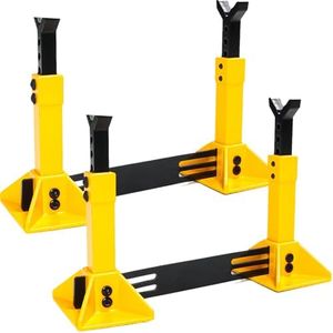 RC Car Jack Stand for 1/8 1/10 Scale Climbing Crawler Car Jack Stand Accessory for Traxxas TRX4 Axial SCX10 RC4WD Tamiya CC01 D90 HPI HSP D110 TF2 Redcat Gen7 Gen8, 2 Pairs Metal Jack Stand(Yellow)