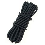 4MM Black Elastic Cord 5 Meter Elastic String Bungee Cord Round Stretchy Cord Bungee Rope Multifunctional Drawstring Elastic for Backpack Tent Poles DIY Craft Projects Camping