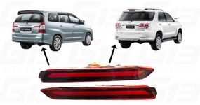 G13 Innova,Fortuner 2013-2015 Reflector Led Brake Light for Bumper(Rear/Back) Drl with wiring (Red) - Set of 2 (NON MATRIX,3WIRES)